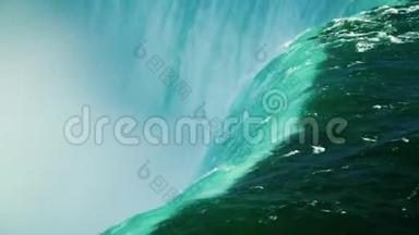 水流落入深渊.. 尼亚加拉河和尼亚加拉瀑布。 4k10位视频