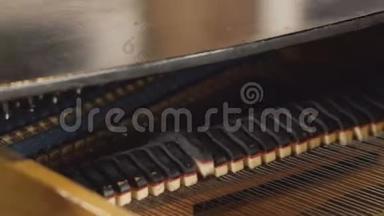 钢琴钢琴的内在机制.. 机制。 播放音乐。