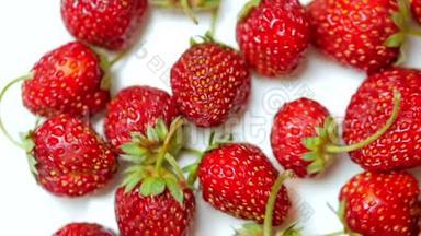新鲜水果、美味草莓作<strong>为</strong>食物的背景。 有机健康成熟草莓营养。