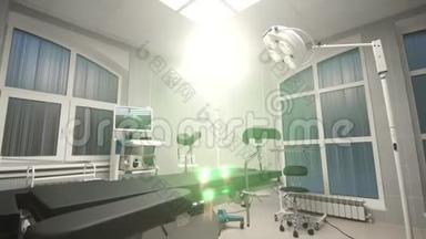 医院现代化手术室的多利变焦背景