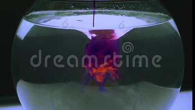 摘要背景紫墨水在水下或烟雾与阿尔法面具的运<strong>动效</strong>果和合成VFX