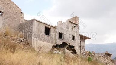 被毁和遗弃的家，克里特，希腊