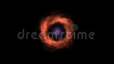 抽象火灾光环<strong>爆炸粒子空间</strong>，火孔隧道，动力能量。