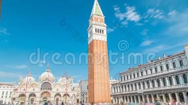 圣马可坎帕尼勒时代塔圣马克大教堂在圣马可广场在威尼斯