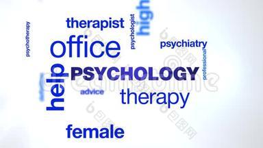 心理治疗帮助办公室心理学家精神病学女治疗师建议心理治疗专业动画词