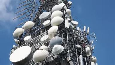 Linzone的天线、电信卫星天线、电视广播、手机、无线电和卫星