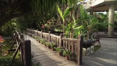 美丽的热带花园现场度假酒店时间三亚5个无焦点时间间隔股票录像