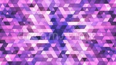 广播缠绕多边形高科技三角形，紫色，抽象，循环，4K