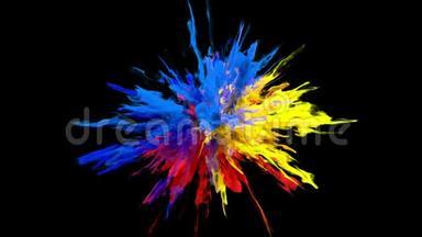 彩色爆炸-彩色烟雾粉末爆炸流体墨水颗粒阿尔法哑光
