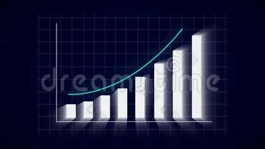 商业增长和成功<strong>箭头</strong>信息图表动画的商业信息图表与<strong>上升箭头</strong>和酒吧统计出现