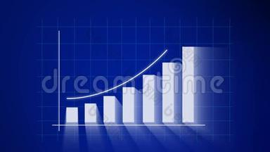 商业增长和成功箭头信息图表/动画的商业信息图表与上升箭头和酒吧统计出现，SY。