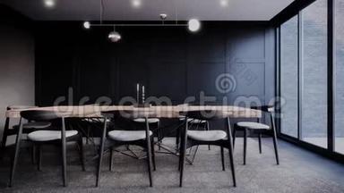 餐厅室内设计，现代风格咖啡厅，视频超高清4K3840x2160，3D动画