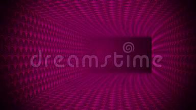 红色艺术纹理线条形状方形曲线隧道灯光图案背景动画循环