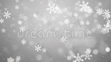 白色抽象雪花片雪花片雪花片雪花片4K循环动画