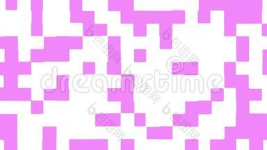 白色背景上移动的粉红色形状的抽象动画。 无缝环路动画背景，壁纸..