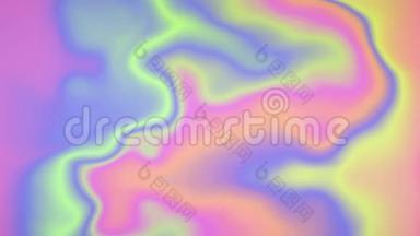 抽象彩色梯度三维液体动态波4k循环背景。