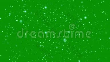 星光闪耀效果在绿屏背景动画上.. 闪烁喜庆或节日装饰。 圣诞星光闪耀