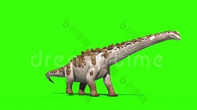 恐龙巨龙行走绿色屏幕三维渲染动画侏罗纪世界