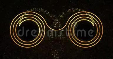 以两个相连的圆圈形式出现的金色螺旋