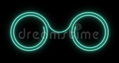 霓虹灯螺旋以两个相连的圆圈的形式出现。
