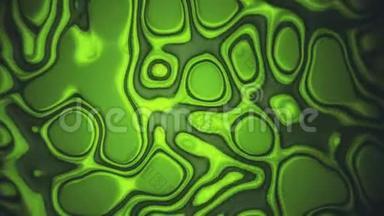 五颜六色的橄榄绿液体波在充满活力的表面与轻光。 运动数字潮流设计抽象背景