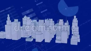 现代城市三维建筑模型动画
