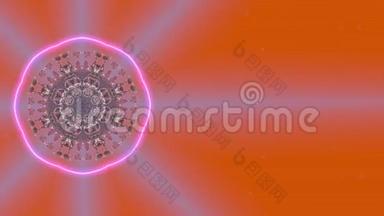 人体内的病毒细胞在一个闪亮的圆圈中旋转，并发出蓝光。