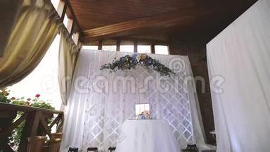 婚礼花，婚礼拱门背景。