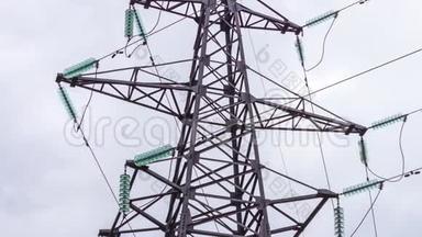 电力线路高压支架.. 发电厂发电机和电线，能源工业。 生产和运输