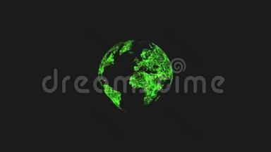 这种病毒正在世界<strong>各地</strong>传播，地球上红色大陆的黑色背景；地球旋转；全球大流行