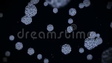 病毒细胞呈球形。 致病病毒引起感染.. 人类病毒循环动画。 细菌微生物。 病毒
