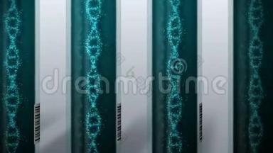 试管中的<strong>DNA</strong>分子.. <strong>DNA螺旋</strong>作为遗传学的标志. 测试设备。 药和技术理念.. 循环动画。