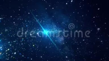 抽象宇宙空间与明亮的恒星。 动画。 在晴朗的夜晚的外太空，闪耀着璀璨的星光