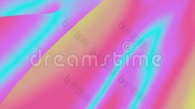 用明亮的粉红色、红色、黄色和蓝色抽象出五颜六色的波浪背景。