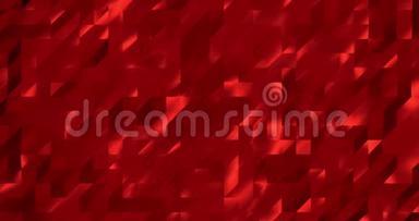 抽象的红色三维几何图案。商业演示的马赛克金属背景。