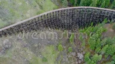 爱达荷州森林中的经典老木火车桥