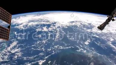 从国际空间站上看到的地球。 从太空观测到巨大的飓风。 Nasa时间间隔