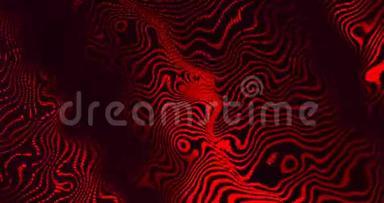 4k抽象红色波浪背景，彩色金属纹理，彩虹全息箔，波浪壁纸，流体波纹