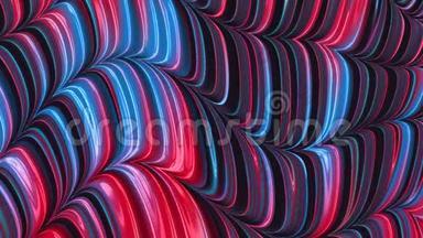 迷幻霓虹灯的波浪和线条不断改变颜色。 设计摘要背景