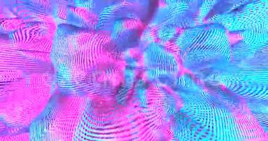 霓虹灯背景与荧光液体颜色。 紫外线抽象蓝色，紫色，粉红色.. 循环动画4k