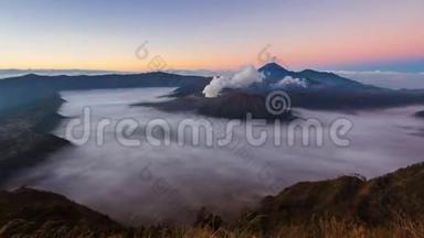 印尼布罗莫火山日出地标自然旅游地4K延时