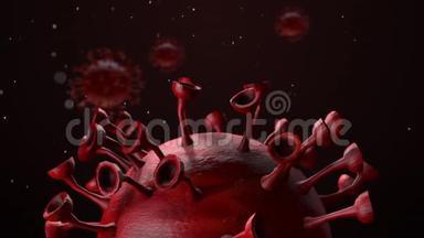 冠状病毒COVID-19。 三维渲染。