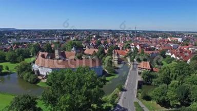 历史名城Steinfurt的鸟瞰图