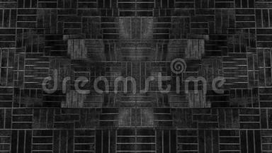 抽象<strong>视差</strong>背景黑色花岗岩瓷砖镶嵌几何形状矩形正方形和块