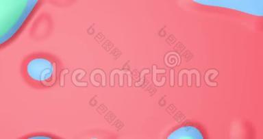 3D动画美丽的泡泡桦木粉色抽象动画梯度