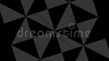 黑白图形物体，具有频闪和催眠效果，同时移动和大小变化，16：9视频格式