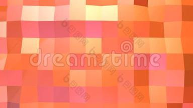 抽象简单的粉红色橙色低聚三维表面作为凉爽的背景。 移动的软几何低聚运动背景