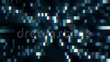 液晶屏幕像素。 电脑屏幕宏镜头，像素纹理。 摘要蓝色背景。 关闭带有彩色阴影的LED显示器