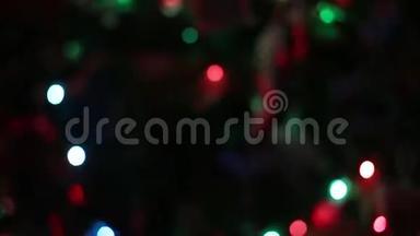 抽象背景带彩灯.. 圣诞树