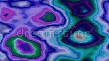 动画彩色背景全高清无缝循环视频-大理石玛瑙石表面-颜色紫蓝色紫罗兰绿色粉红色